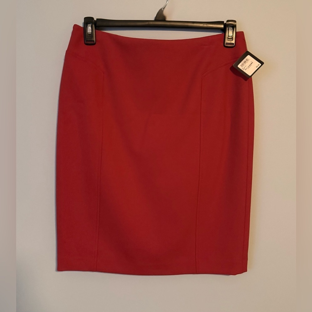 Halogen Red Pencil Skirt Women’s Size 10 NWT Classic Back Zip Nordstrom